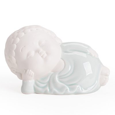 白瓷卧佛小茶宠茶具配件