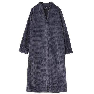 秋冬加厚加长连体睡裙拉链睡衣