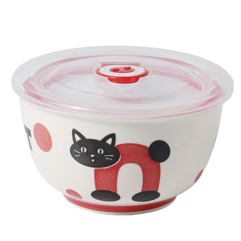 釉下彩陶瓷泡面碗带盖家用米饭碗餐具卡通酸奶碗可爱个人专用碗