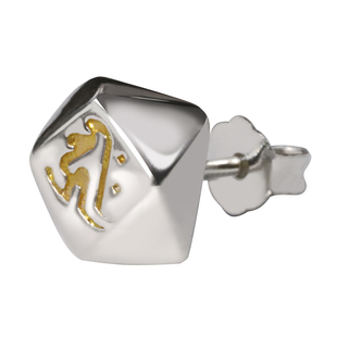 蒙客纯银耳钉生肖守护佛潮男单只简约气质男女款睡觉不用摘复古风