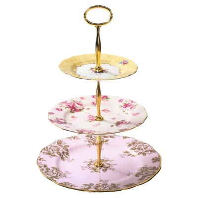 royalalbert皇家百年三层点心盘