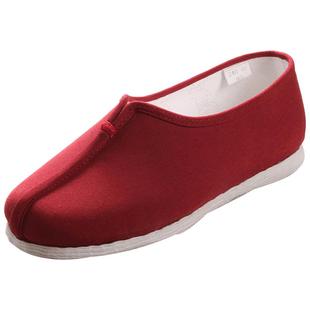 内联升女款老字号北京布鞋手工千层底单鞋红色女士夹鞋8280A