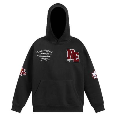 小尼力ins国潮牌美式嘻哈字母刺绣高街连帽卫衣男女夏季情侣装