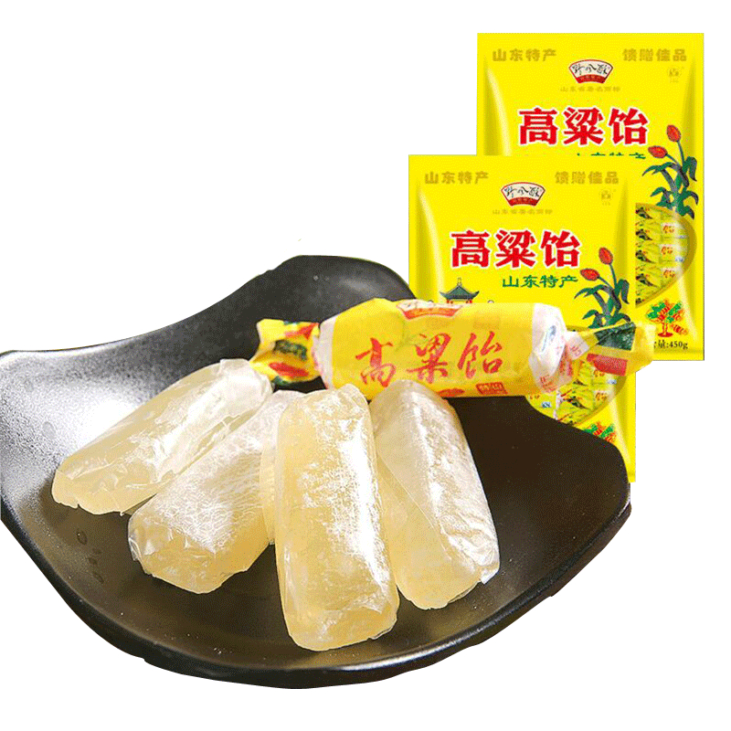 野风酥山东济南特产高粱饴软糖450g*2拉丝饴糖原味老式怀旧怡糖果