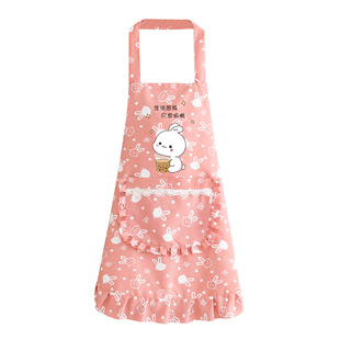 新款双层小兔围裙面料舒适耐脏耐磨家用厨房做饭干活工作服围腰