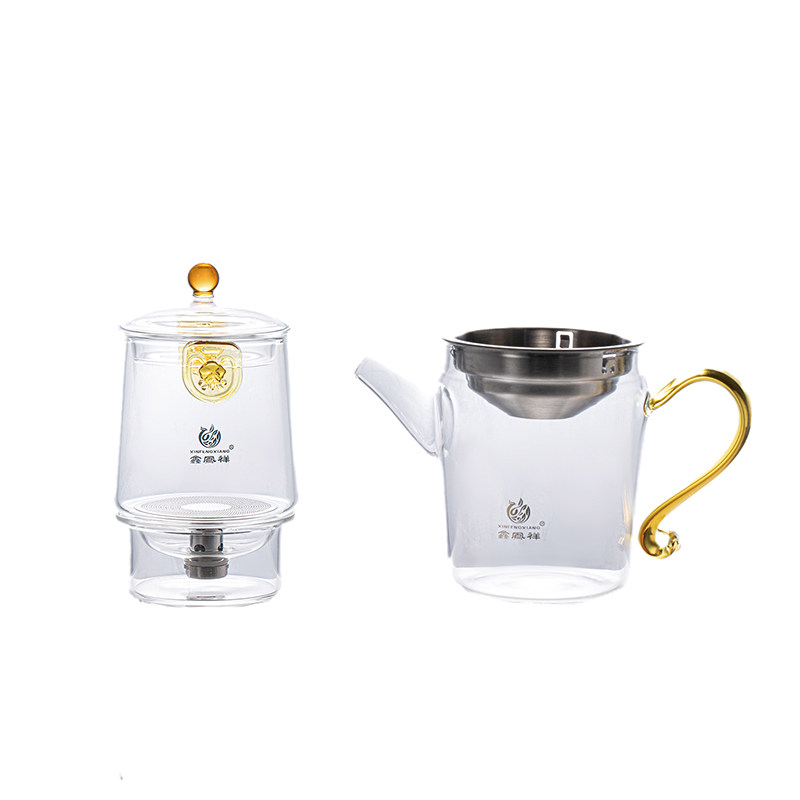 鑫凤祥简约泡茶器耐热玻璃高档创意触碰出汤极致便携手工泡茶器具