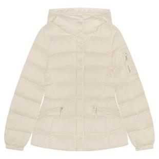 邱莹莹 HELA AOMI “蒙家小裙摆”90白鸭绒掐腰连帽短款羽绒服