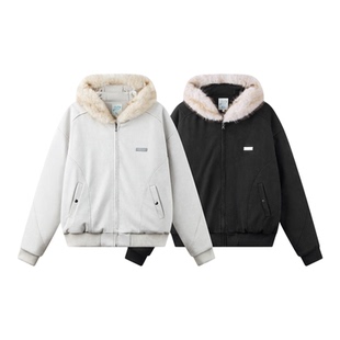 NARTALIY星芒代码美式麂皮绒座山雕夹克棉服冬复古棉衣外套派克服