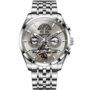 正品牌瑞士认证手表男士款全自动机械表镂空多功能年月日夜光十大