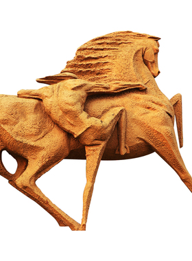 铸铜玻璃钢骑马人物雕塑定制