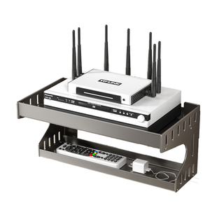 电视墙上置物架支撑交换机路由器放机顶盒支架子壁挂投影仪免打孔