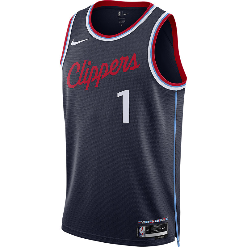 Nike/耐克正品洛杉矶快船队男士透气运动背心T恤FQ4702-422