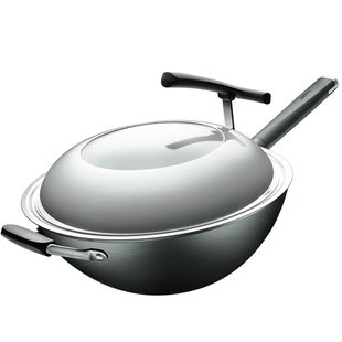 爱仕达铁锅炒菜锅尖圆底家用无涂层精铁明火专用32/34cm CF30M2Q