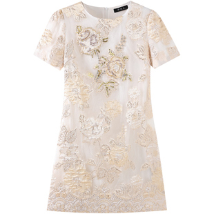 镶钻裙子女装2026年新款春装气质名媛高端女神范高级感重工连衣裙