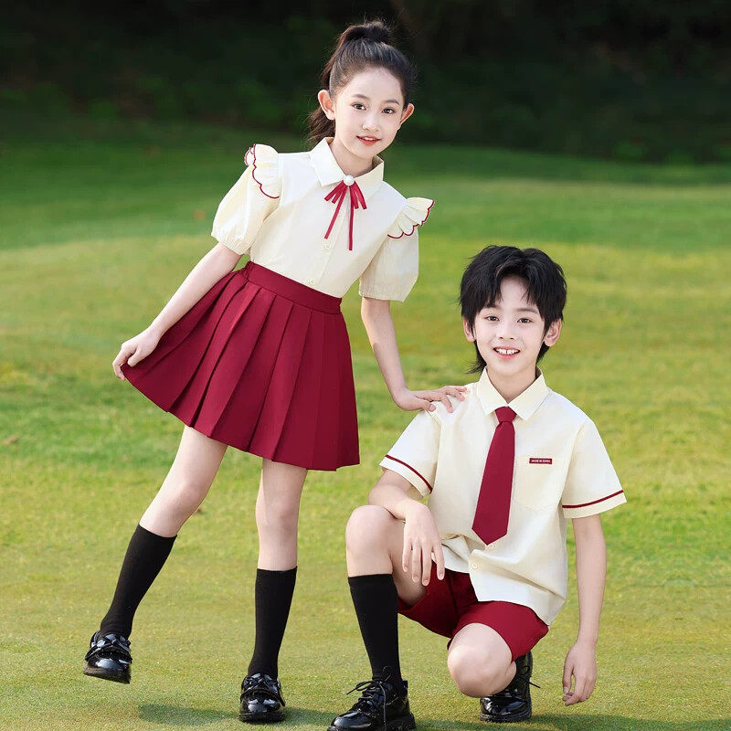 小学生校服夏季国风六一舞蹈表演出服运动会毕业照班服幼儿园园服