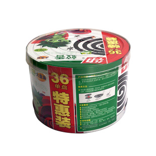华力蚊香家用驱蚊防蚊室内艾草36单盘桶装户外型清香