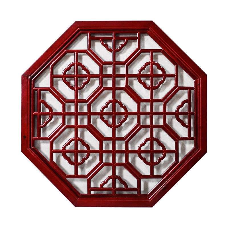 东阳木雕挂件仿古门窗中式隔断玄关屏风镂空实木花格雕花窗户花窗