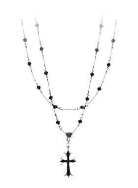PUPPYYE黑色十字架项链朋克