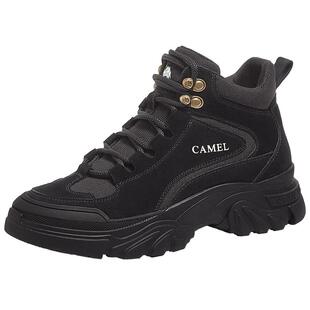 骆驼户外登山鞋运动鞋2026春季新款厚底高帮鞋子女登山鞋休闲靴子