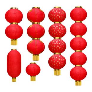 大红连串灯笼户外广告印字宫灯定制防水冬瓜串长拉丝新年国庆挂饰