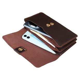 男士手拿钱包复古时尚疯马牛皮长款钱包可装手机多功能现金收纳包