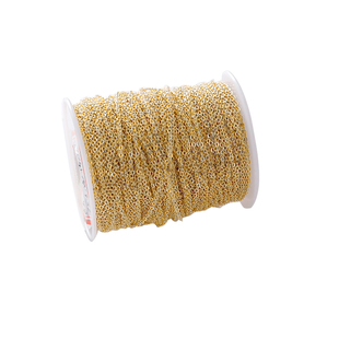 保色铜包金0字闪光链条镀14k金手工项链饰品材料手链diy配件散链