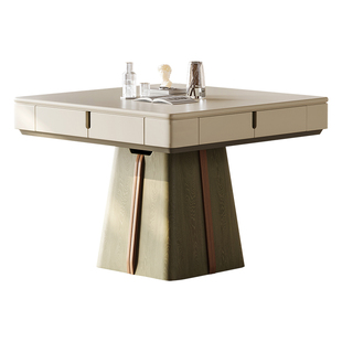 如喜奶油风高端实木麻将机2026新款全自动家用低音麻将桌两用餐桌