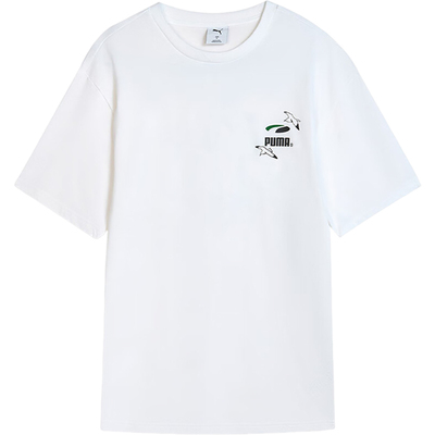 Puma/彪马正品2025夏季款男女简约图案时尚透气短袖631253-02