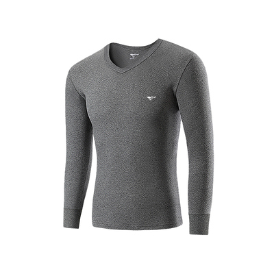 七匹狼纯棉时尚V领打底秋衣男款