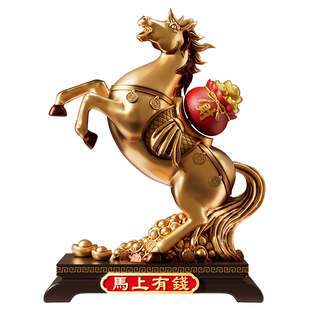 马上有钱办公室摆件招财客厅轻奢高档电视柜酒柜装饰乔迁开业礼物