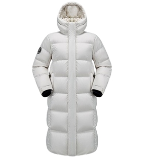 企鹅长款羽绒服女2025新款男女同款时尚百搭长过膝冬季连帽外套