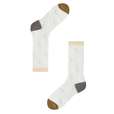 波点反毛圈中筒袜2024新款女士