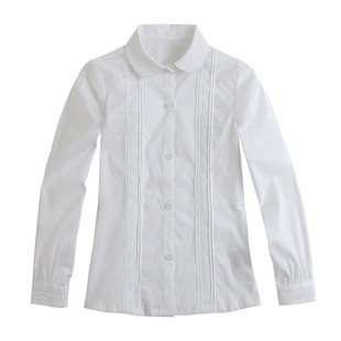 伊顿纪德学生校服学生长袖衬衫女童翻领圆领衬衣春秋款09C201惠G