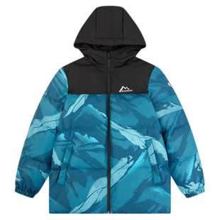 乔丹男童梭织羽绒服连帽加绒保暖户外儿童秋冬大童羽绒外套面包服