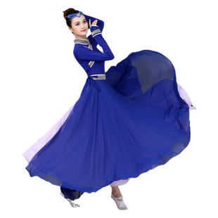 蒙古族舞蹈演出服女成人少数民族服装现代民族风表演服顶碗筷子舞