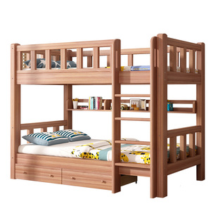 全实木上下床双层床两层木床高低双人床员工宿舍上下铺儿童子母床