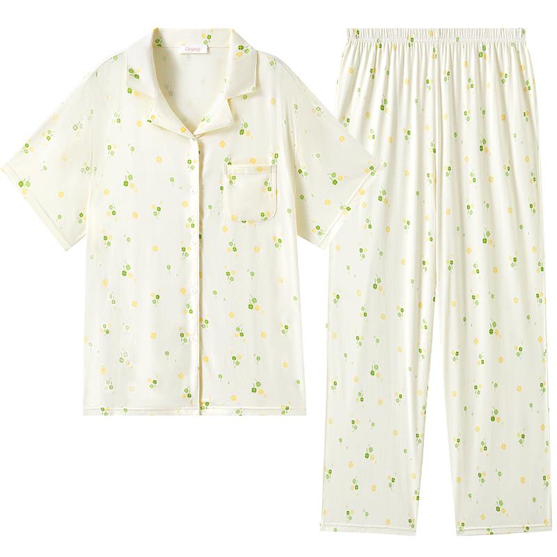 兰卓丽印花家居服女上下套装短袖