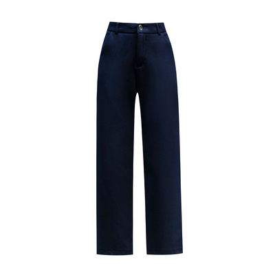 藏蓝色九分直筒裤小个子长裤