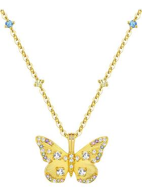 皇室花园飞舞蝴蝶纯银项链