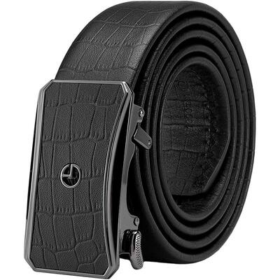 金利来新款复古气质内扣皮带男真皮自动扣腰带商务鳄鱼纹牛皮裤带