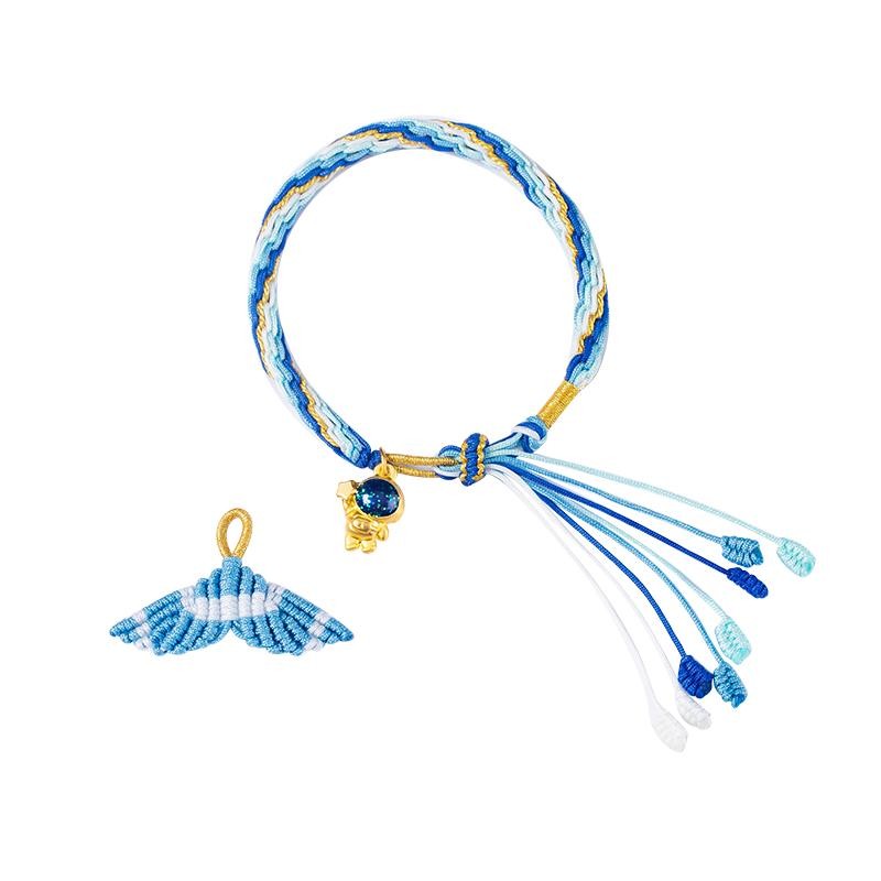 藏式轮回手绳材料包diy手工编织绳手链女编绳鱼尾自编五彩绳手串