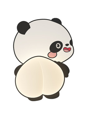 现代简约卡通熊猫LED三色壁灯