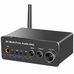 HIFI级小型数字功放音响一体机蓝牙5.3接收发射话筒U盘无损播放器