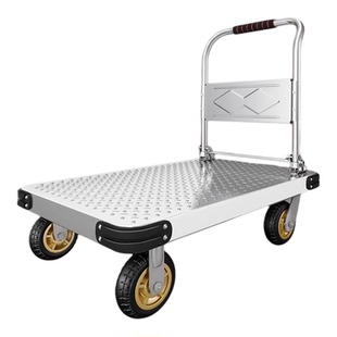 钢板小推车拉货手推车搬运车家用平板车便携拖车折叠小拉车手拉车