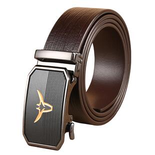 牛震天新款男士皮带整块纯头层真牛皮腰带正品高档裤带商务自动扣