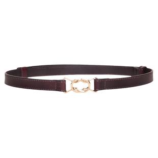 纯牛皮带法式蝴蝶复古扣免打孔秋冬季女款大衣Vintage连衣裙腰带