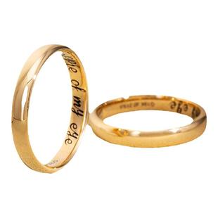 超定 刻字18k黄金铂金光圈素圈钻石传承戒指定制情侣男女结婚对戒