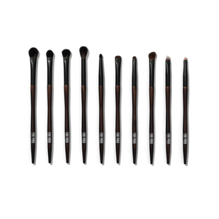 星兜10支眼影刷羊毛小马毛晕染刷斜角鼻影刷化妆刷套装 黑色代码