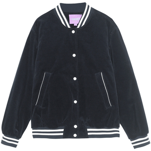 omont蛋挞家 复古灯芯绒短款棒球服棉衣外套女冬季加厚夹克棉服潮
