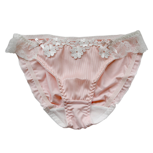 清新初恋纯欲日系甜丝滑透气牛奶丝低腰内裤无痕蕾丝三角裤